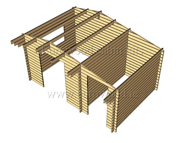 Log Cabin DERBY 4 5x3m 13 5m² 34mm Eurowood Log